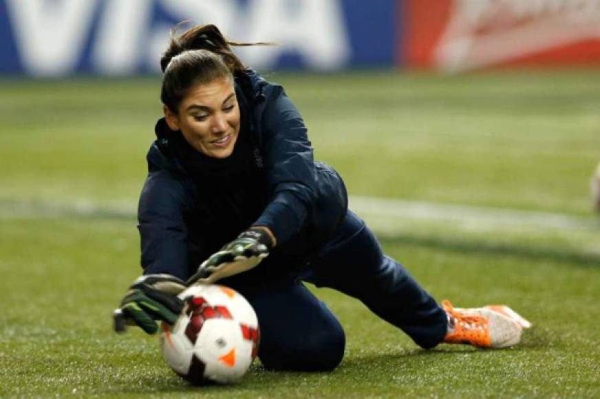 Hope Solo y sus grandes cualidades en la portería.