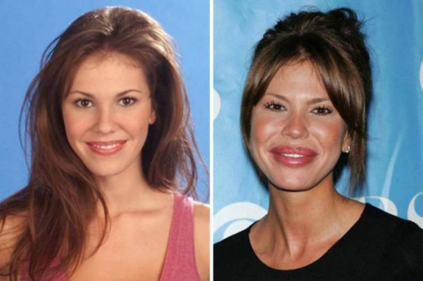 Nikki Cox: Nikki se hizo famosa por sus papeles en series de televisión como Unhappily Ever After y Las Vegas. Lamentablemente, hoy luce un rostro plástico y falso, gracias a las cirugías de labios y pómulos que se ha realizado.<br/>