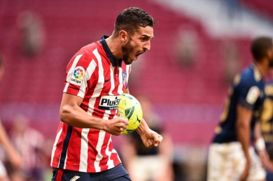 El capitán Koke gritando con mucha euforia el triunfo.