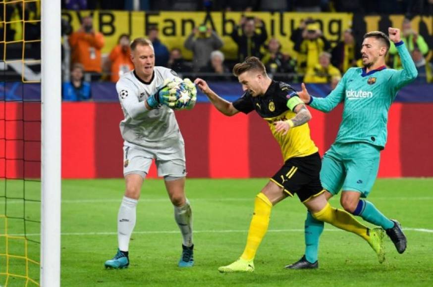 Ter Stegen detuvo todas las llegadas del Dortmund y gracias a sus intervenciones el Barcelona pudo al menos sacar un empate.