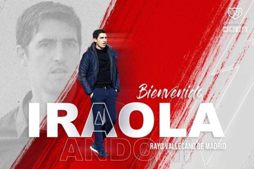 El Rayo Vallecano estará dirigido la próxima temporada por el entrenador español Andoni Iraola, según informó el club este jueves, con el objetivo de lograr el ascenso a la Liga Española. Llega en reemplazo de Paco Jémez.