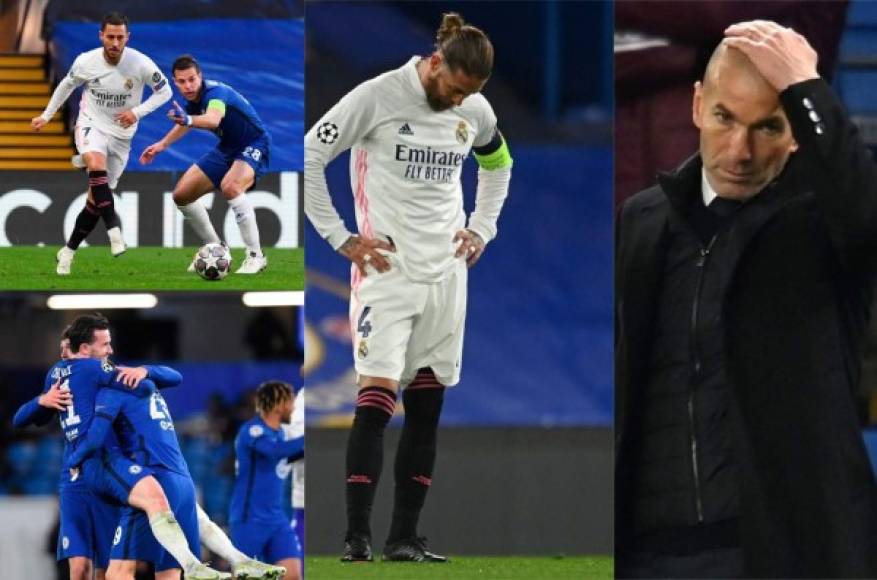 Real Madrid quedó eliminado en semifinales de la Champions League tras caer 2-0 ante Chelsea. La tristeza era evidentes en la plantilla, sin embargo, el belga Hazard tuvo un gesto que enfada al madridismo. Fotos EFE y AFP.