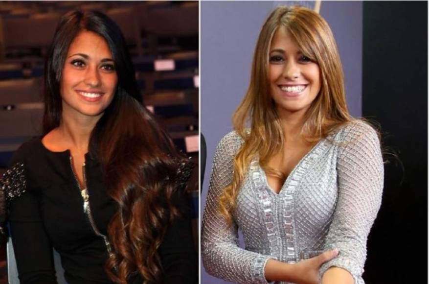 Anatonella Roccuzzo antes y después de su primer embarazo.