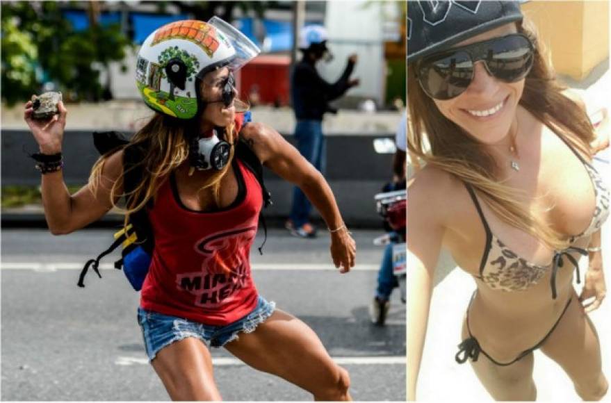 La modelo Caterina Ciarcelluti se ha convertido en uno de los rostros de la oposición venezolana que desde hace un mes se ha tomado las calles para protestar contra el presidente Nicolás Maduro.