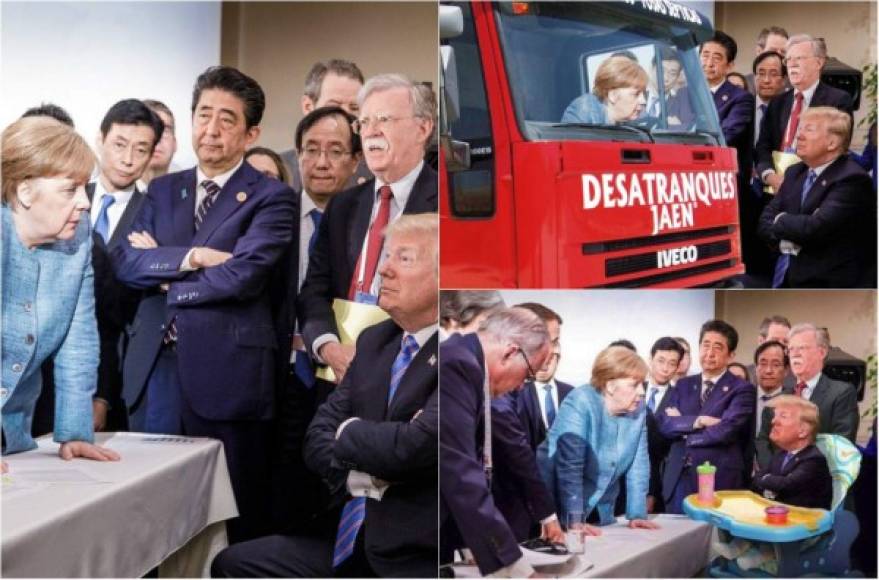 Todos contra Donald Trump.<br/><br/>La canciller alemana, Angela Merkel, compartió una foto en su cuenta de Instagram que dejó en evidencia la tensión en la cumbre del G7 desarrollada este fin de semana en Canadá.