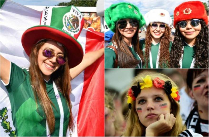 México dio la sorpresa en el Mundial de Rusia al batir por 1-0 a la defensora del título Alemania, en un vibrante encuentro en el estadio Luzhniki de Moscú arropados por su fiel afición, en la que destacaron varias bellezas aztecas.