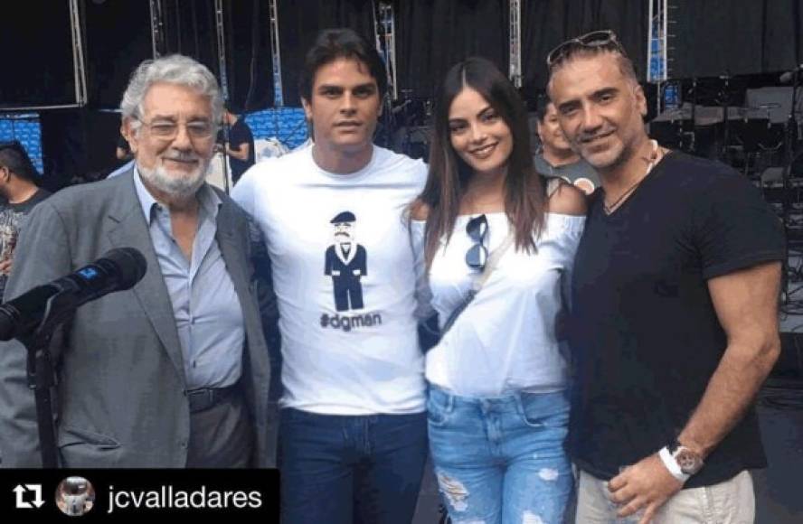 Juan Carlos Valladares Jr. comparte fotos del cantante de ópera, Placido Domingo su novia y Alejandro Fernández.