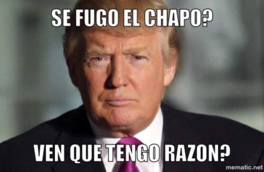El polémico Donald Trump también figura en los memes sobre El Chapo.