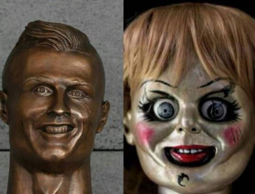 Algunas de las comparaciones que han hecho los usuarios por la escultra de Cristiano Ronaldo.