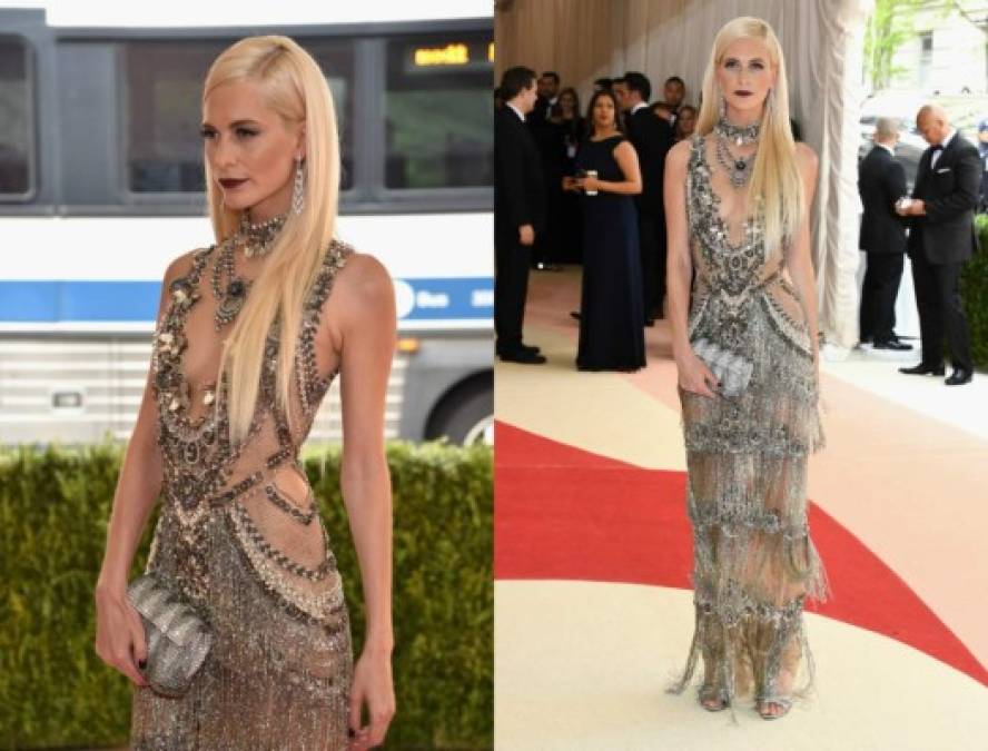 La modelo Poppy Delevingne con un vestido de Marchesa.