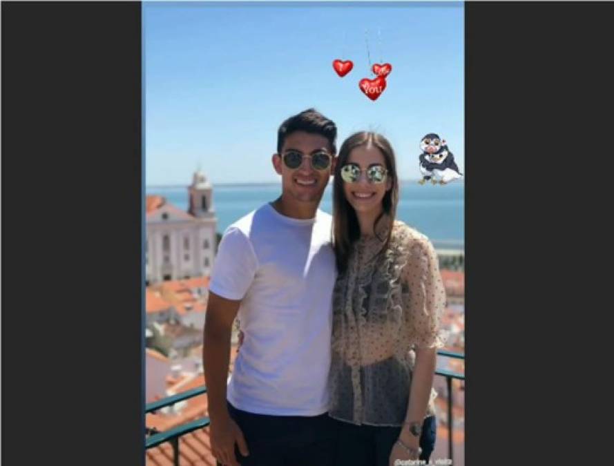 Otro hondureño que celebró San Valentín en Europa fue el mediocampista Jonathan Rubio, del CD Tondela de Portugal, junto a su novia portuguesa Catarina Vieira.