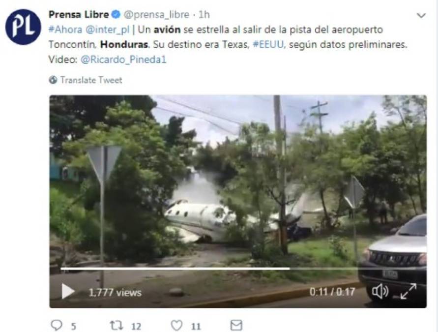 Prensa Libre de Guatemala también resaltó el accidente.