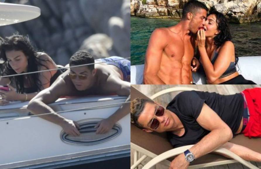 El delantero portugués Cristiano Ronaldo se tomó unas mini vacaciones junto a su novia, Georgina Rodríguez. Escogió un lugar en donde es ídolo un exjugador hondureño. FOTOS INSTAGRAM, AFP Y Grosby Group.