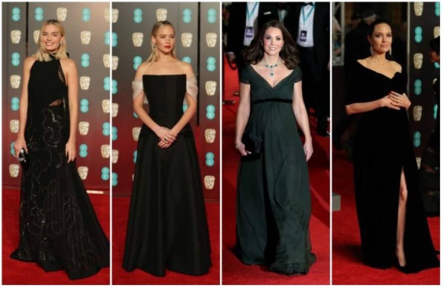 Las estrellas desfilan hacía la ceremonia de los premios Bafta del cine británico. <br/>Muchas celebridades optaron por el color negro como un símbolo de protesta contra el acoso y abuso sexual en la industria del entretenimiento.