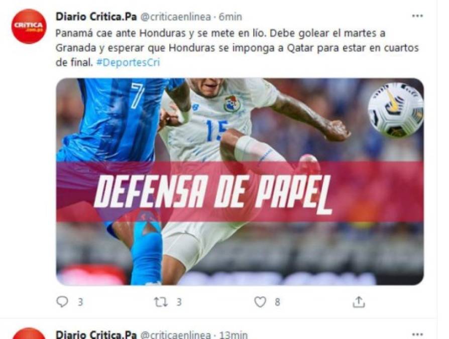 Los panameños han señalado que ahora van a esperar que Honduras pueda vencer a Catar y ellos golear a Granada para conseguir el cupo a cuartos de final de la Copa Oro.