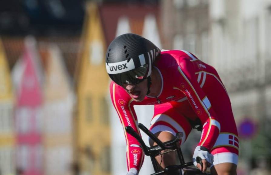 CICLISMO. Velocidad danesa. Mikkel Bjerg, de Dinamarca, compite durante la prueba individual de menores de 23 años en el Campeonato Mundial de Ciclismo en Bergen, Noruega. Al final se llevó el primer lugar.