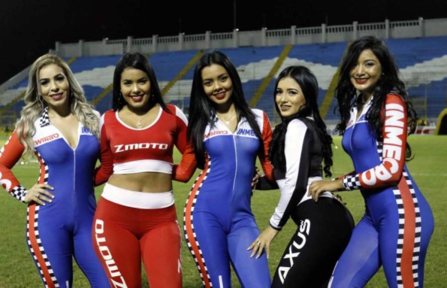 Estas hermosas edecanes robaron suspiros en el estadio Morazán.