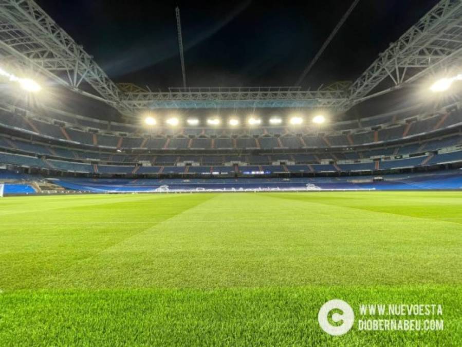 El partido Real Madrid-Celta se disputará sobre un césped de 500 rollos de tepes de hierba híbrida de Plasencia y con máxima seguridad para el aficionado.