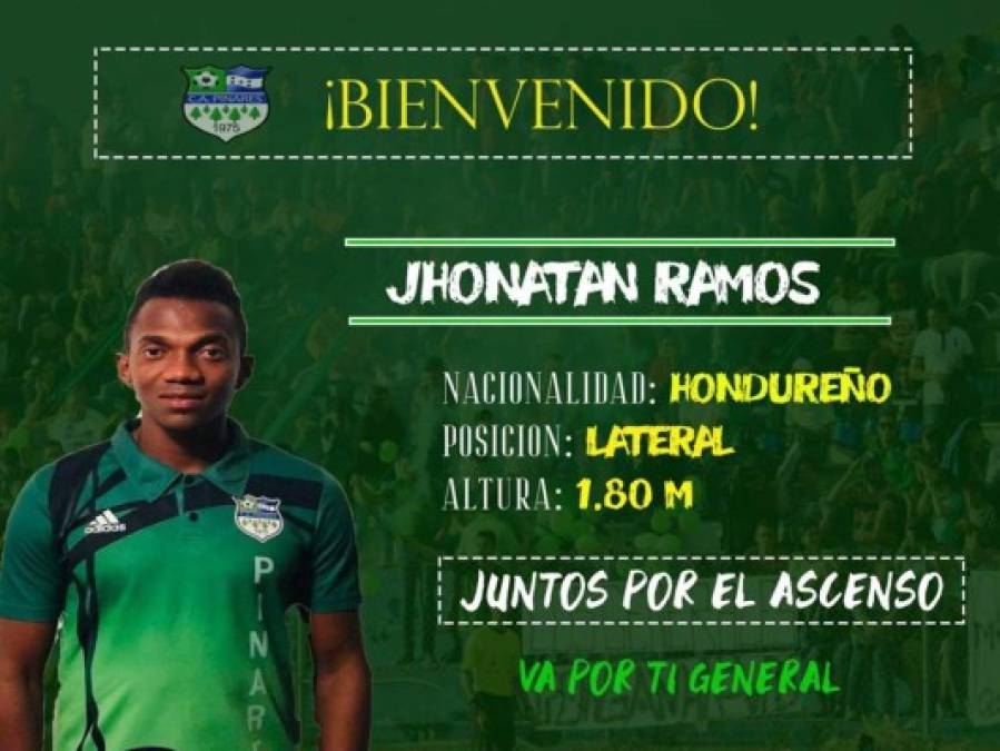 Jhonatan Ramos: Lateral hondureño que fue fichado por el Atlético Pinares de la segunda división .
