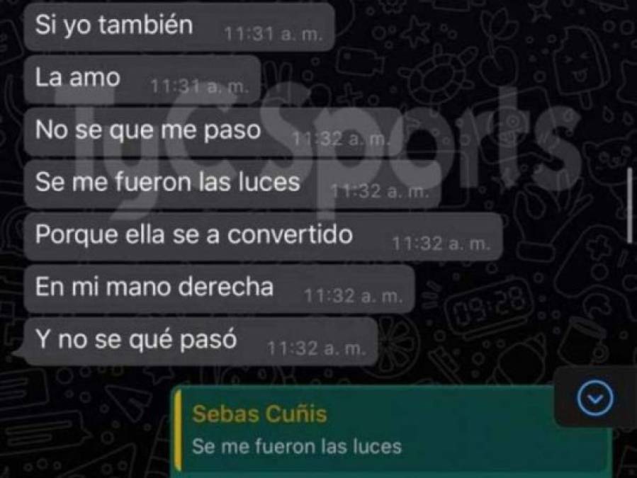 En otro de los mensajes, el futbolista colombiano admite que agredió a Daniela y señaló que no sabe lo que pasó.