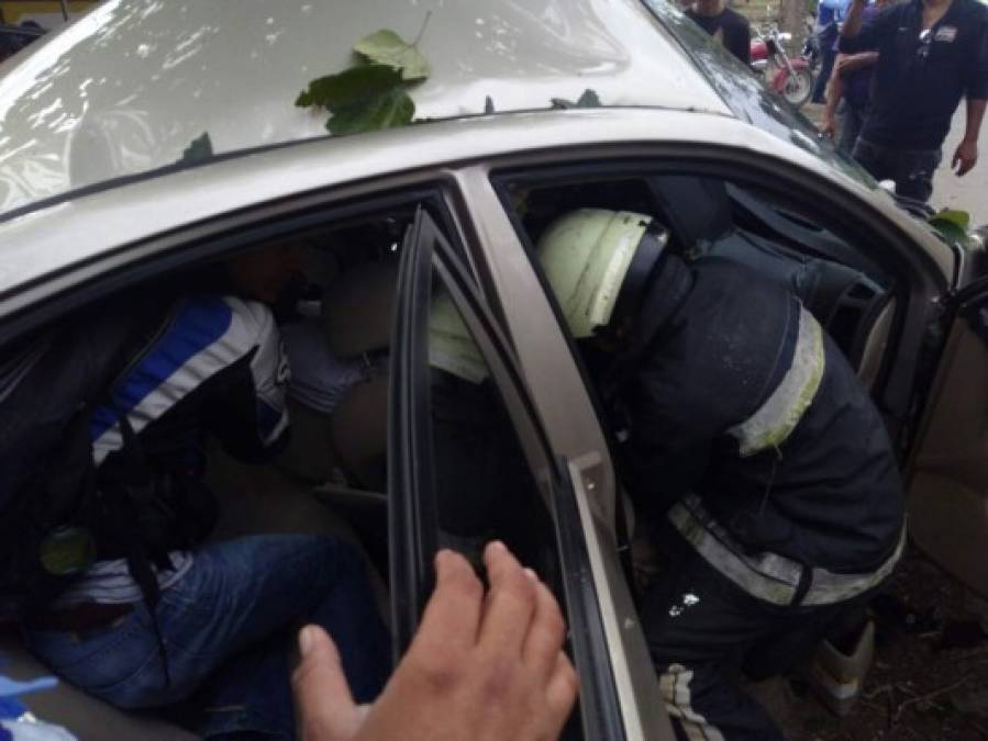 Con maquinaria hidráulica los bomberos cortaron el amasijo de hierro.