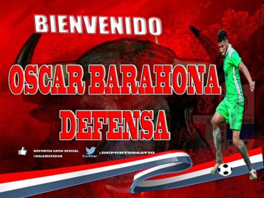 Óscar Barahona: El defensor es nuevo refuerzo del Deportes Savio, llega procedente del Yoro FC.