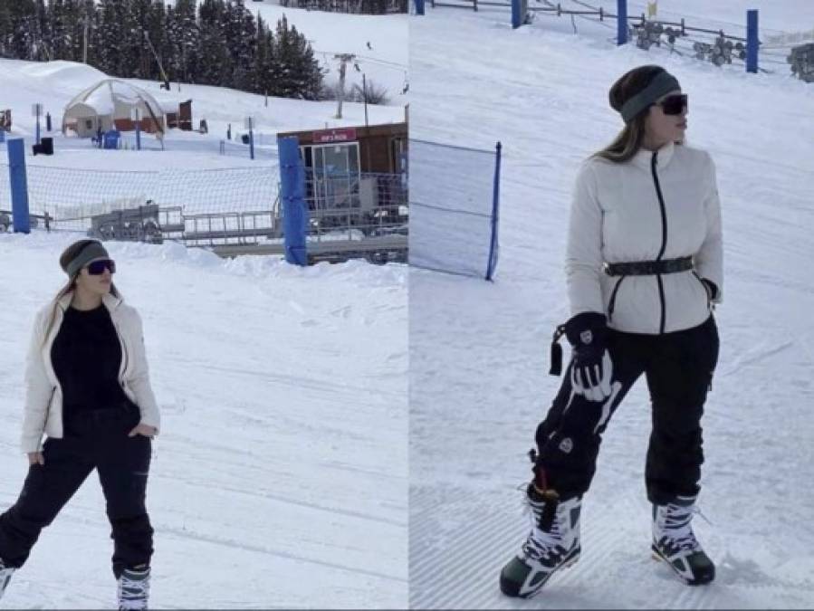 Emma también se mostró esquiando en su cuenta de Instagram.