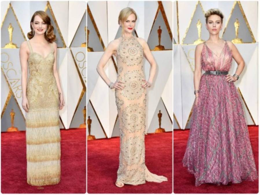 Las actrices Emma Stone, Nicole Kidman y Scarlett Johansson.