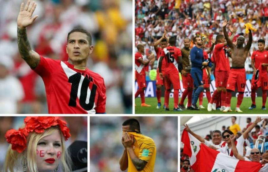 Las imágenes más llamativas del partido que le ganó Perú a Australia en la última jornada del Grupo C del Mundial de Rusia 2018.