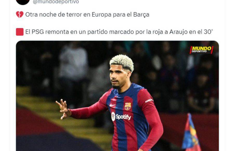 Mundo Deportivo: “Otra noche de terror en Europa para el Barcelona. “