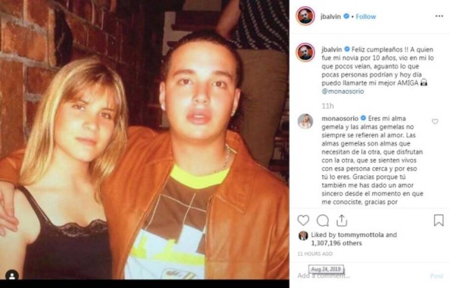 Prueba del cariño que J Balvin mantiene por su ex novia fue el mensaje que le dedicó para felicitarla en el día de su cumpleaños.<br/><br/>'Feliz cumpleaños a quien fue mi novia por 10 años, vio en mí lo que pocos veían, aguantó lo que pocas personas podrían y hoy día puedo llamarte mi mejor amiga', escribió el reguetonero junto a una fotografía de ambos.