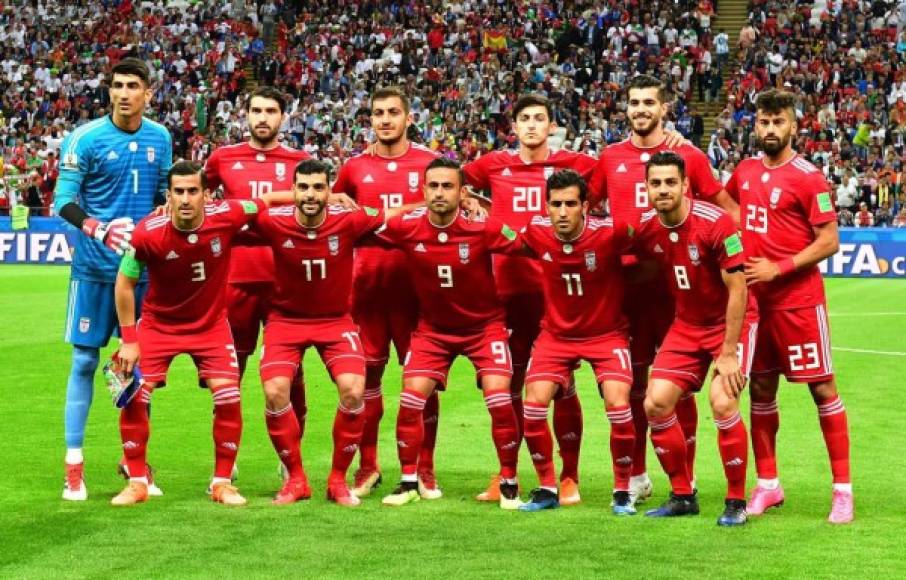 El once titular de Irán para enfrentar a España en el Mundial de Rusia 2018. Foto AFP