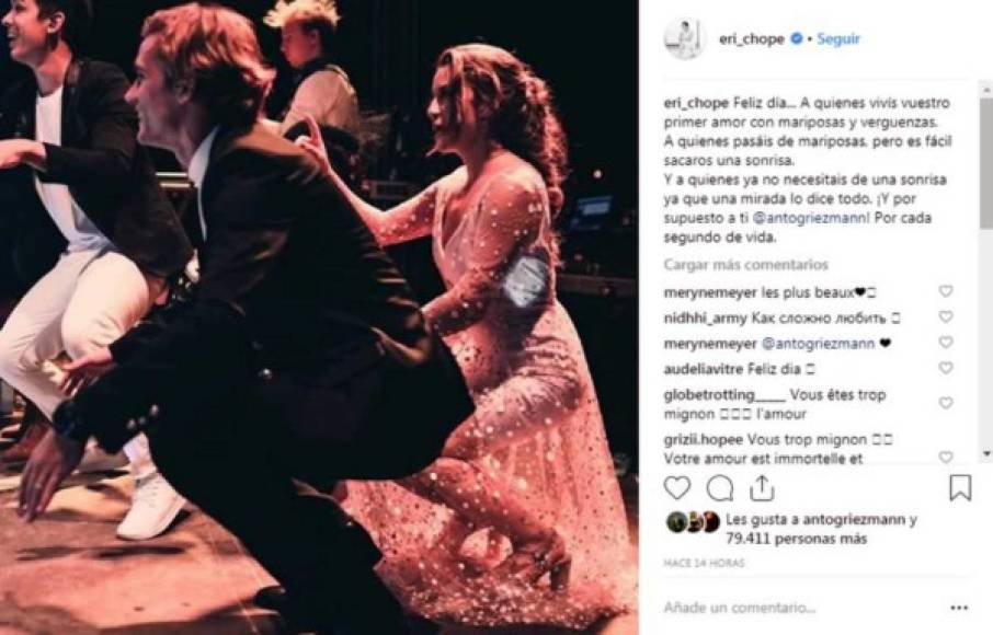 Antoine Griezmann, delantero francés del Atlético de Madrid, fue sorprendido con esta foto y mensaje de su esposa ErikA Choperena.