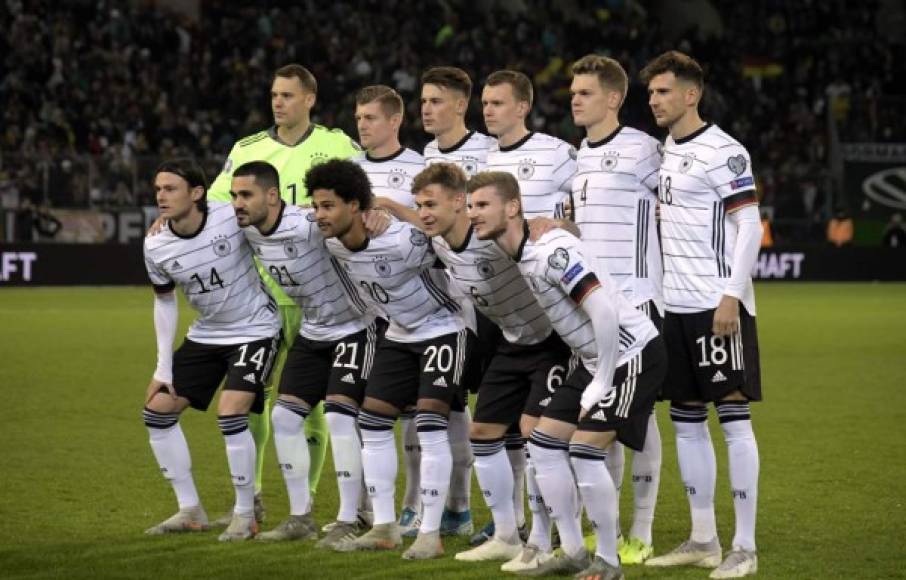 Alemania - Con 18 puntos en el Grupo C, la selección alemana se aseguró el pase a la Eurocopa 2020. Goleó 4-0 a Bielorrusia y se clasificó.