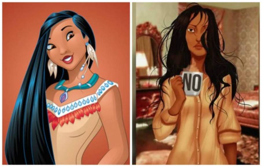 Pocahontas. Maquillada y recién levantada.