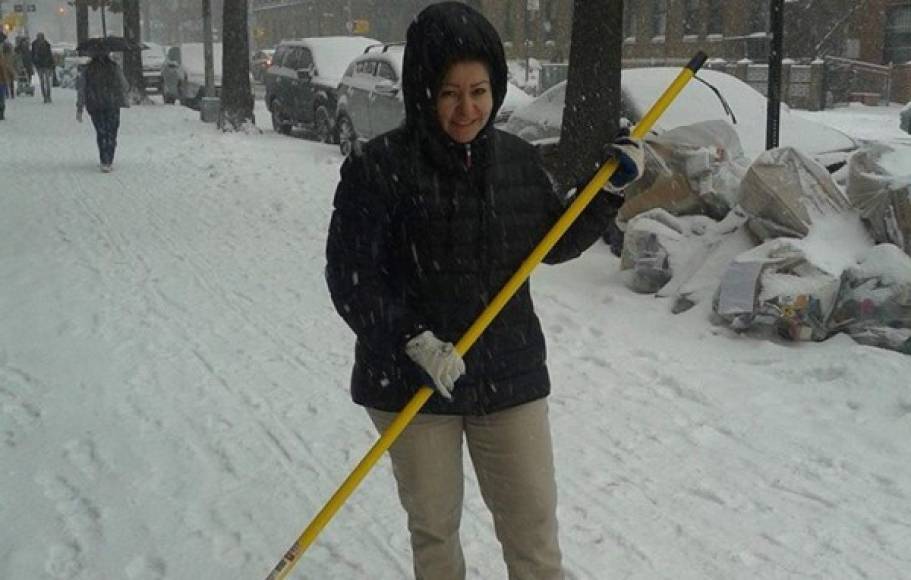 La hondureña Lisseth Bautista. 'Aquí con mucha nieve', escribe.