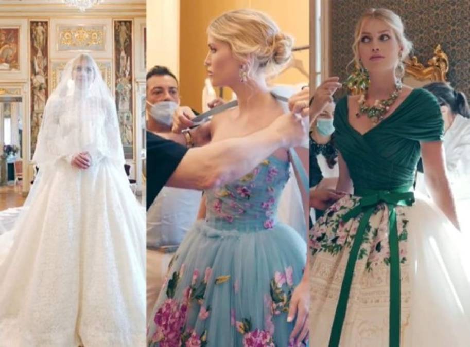 'Una de las inspiraciones para el vestido fue definitivamente su amor por Italia. Kitty está enamorada de nuestro hermoso país y de su rica historia, arte y cultura. Pero también es una chica muy apegada a sus orígenes, a Inglaterra, a su herencia de la gran época victoriana. Y como todos los ingleses, tiene una gran pasión por todo tipo de flores', expresaron los diseñadores Domenico Dolce y Stefano Gabbana.