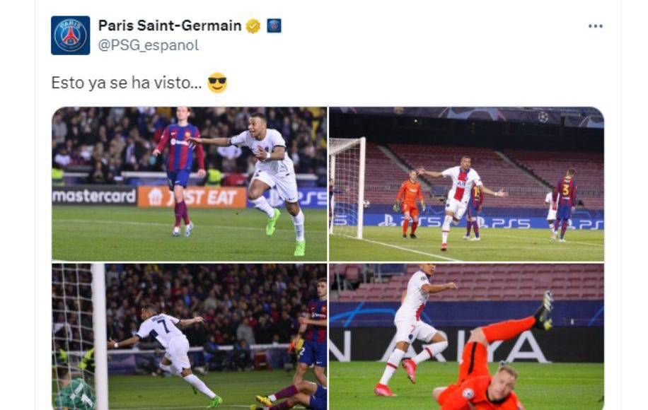 PSG en sus redes sociales se mofó del Barcelona al recordar que anteriormente también los eliminaron de la Champions.