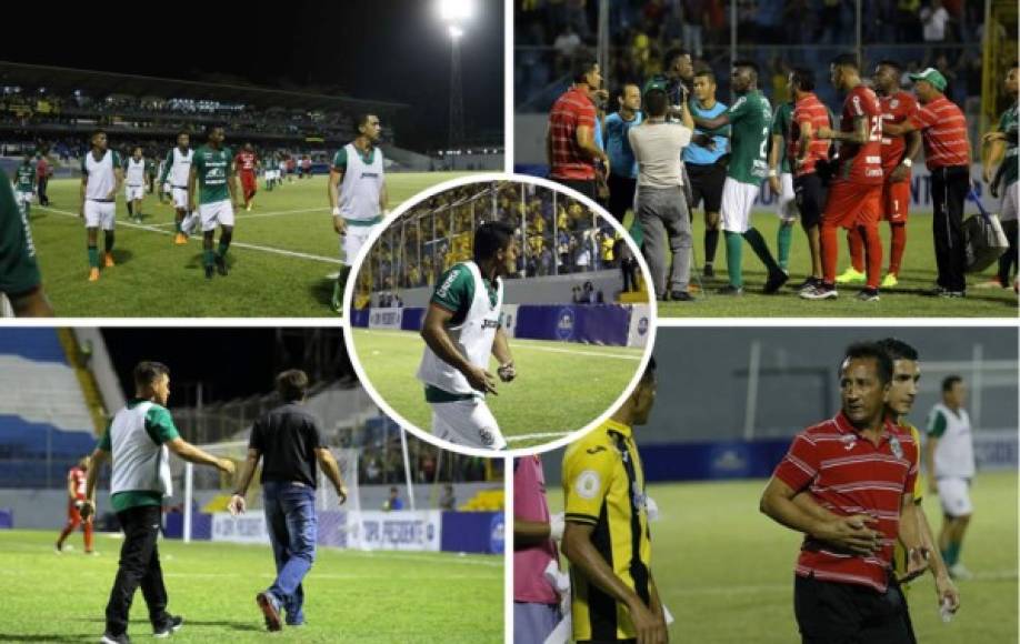 Las imágenes del penoso acto del Marathón al abandonar el campo a tres minutos de final del partido de octavos de final de Copa Presidente contra Real España.