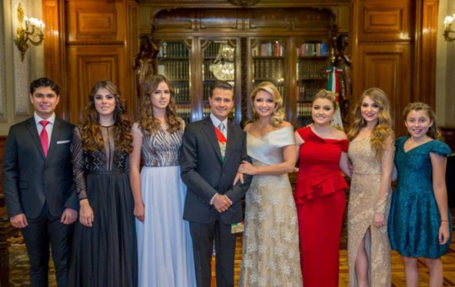 El presidente Enrique Peña Nieto contrajo matrimonio con la actriz Angélica Rivera en 2010, agrandando su familia. Tiene tres hijastras con su ahora su esposa, Angélica Rivera, y dos hijas de su primer matrimonio con Mónica Pretelini.