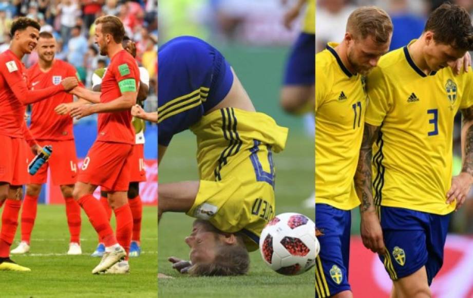 Con dos testarazos, Inglaterra venció a Suecia 2-0 este sábado y avanzó a las semifinales del Mundial de Rusia. Tras el pitazo final, los ingleses festejaron a lo grande y tuvieron un gran gesto con los suecos que estaban destrozados. FOTOS AFP Y EFE