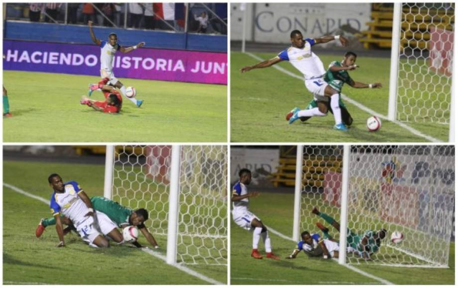 Secuencia de la jugada del segundo gol de Jerry Bengtson en el partido contra el Marathón.