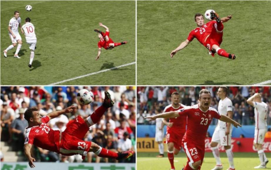 Xherdan Shaqiri se despachó con el hasta ahora mejor gol de la Eurocopa de Francia 2016 en el partido que Suiza disputó contra Polonia en Saint-Etienne correspondiente a los octavos de final. Fotos AFP