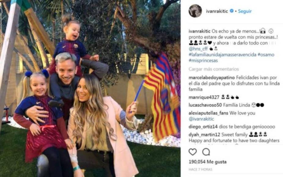 El volante croata Rakitic es otro de los que ha colgado mensajes en redes sociales por el Día del Padre.