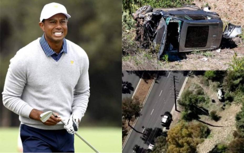 El mejor golfista de todos los tiempos, Tiger Woods, ha sufrido un fuerte accidente automovilístico en la ciudad de Los Angeles, Estados Unidos. Las imágenes de cómo quedó su auto son impactantes. Fotos AFP y EFE.