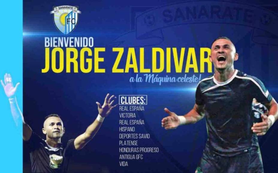 Jorge Zaldívar: El defensor hondureño se convierte en nuevo legionario ya que fichó por el Deportivo Sanarate de Guatemala.