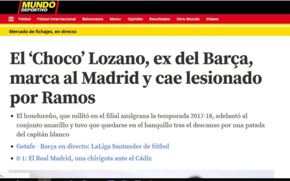 Mundo Deportivo de España ha recordado que Choco Lozano jugó en el Barcelona.