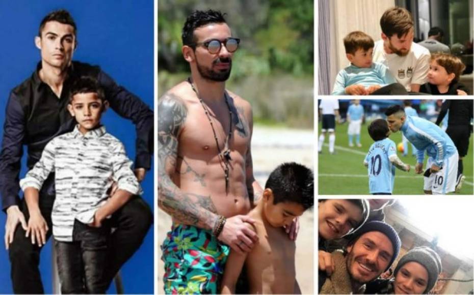 Fuera de las canchas muchos cracks del fútbol son unos orgullosos padres que comparten momentos e imágenes con sus hijos en las redes sociales.
