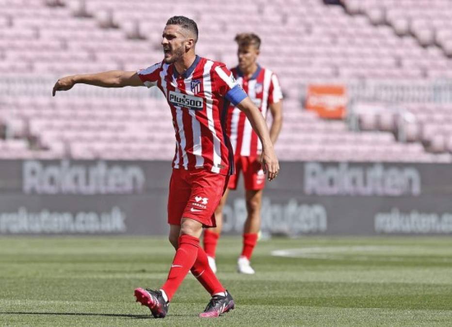 El capitán colchonero Koke dándolo todo en la cancha. Era el líder.