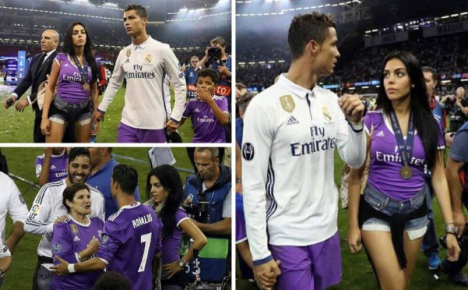 Cristiano Ronaldo festejó en el estadio de Cardiff junto a su novia Georgina Rodríguez tras conquistar la UEFA Champions League con el Real Madrid contra la Juventus.